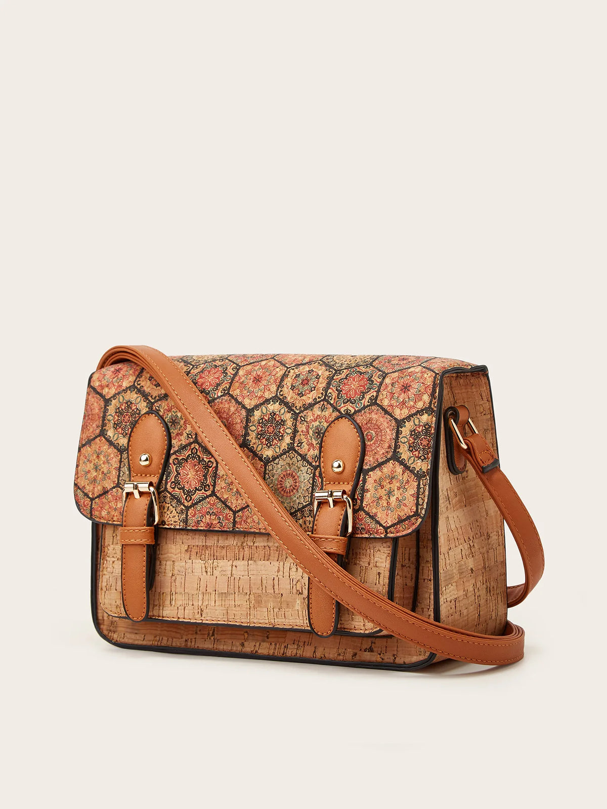 Single Shoulder Slanting Cross Bag Summer Large Capacity Ladies Printing Bag Retro Literary Saddle Bag