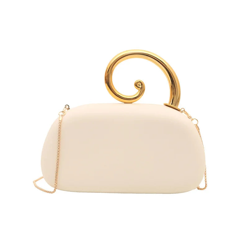Sequined Irregular Handle Evening Clutch