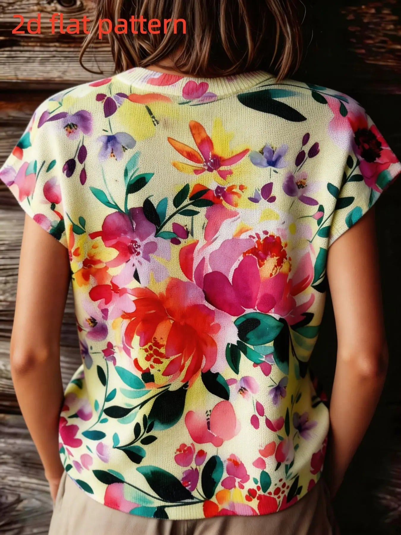 Knit Digital Print Sleeveless Top