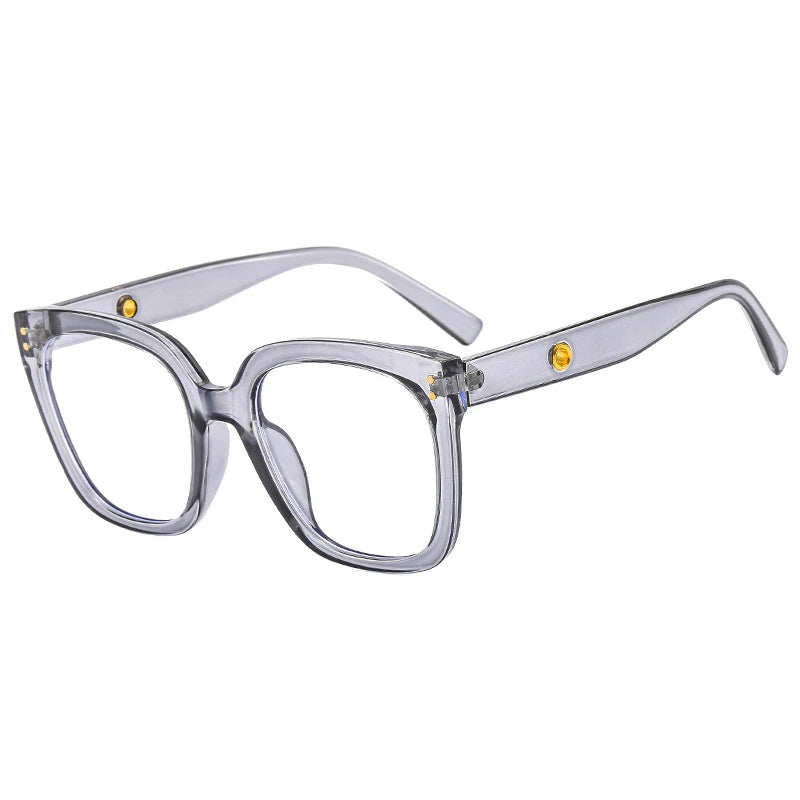 Oversized Square Reading Glasses with Rivet Detail for Women