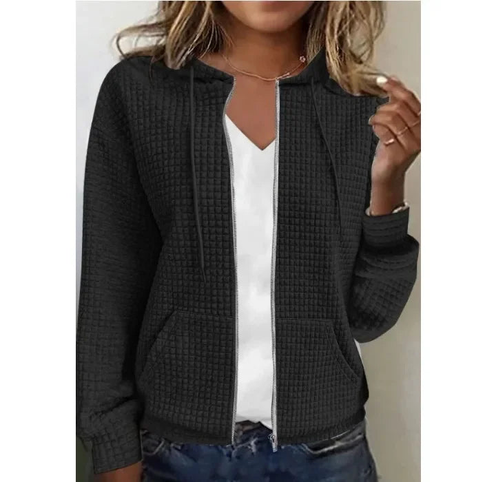Long Sleeve Women Hoodid Jacket Y2k Zipper Hooded Cardigan Tops Fashion Casual Sweatshirt Coat 2024 Autumn Winter New Outer Wear