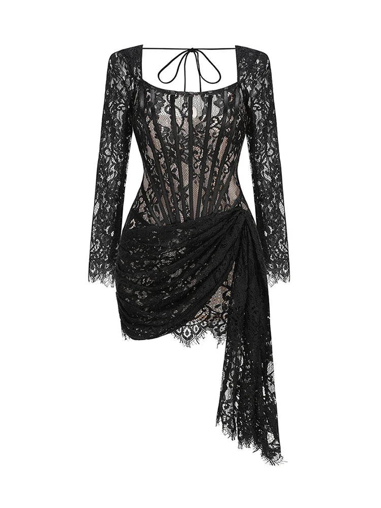 Lace Patchwork Corset Dress