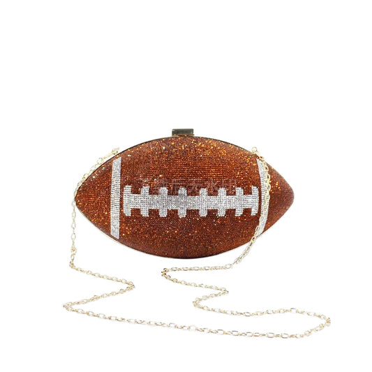Football-Shaped Evening Minaudière - Exquisite High-End Banquet Purse for Dance Events Versatile Shoulder Messenger Bag