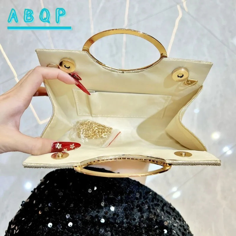 New Dinner Women's Bag Fashionable Diamond-encrusted Mini Women's Shoulder Bag Luxury Brand Shiny Banquet Party Bag for Women