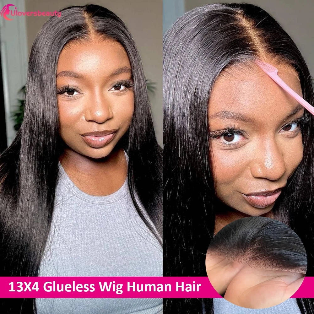 Glueless Straight Human Hair Lace Front Wig for Women