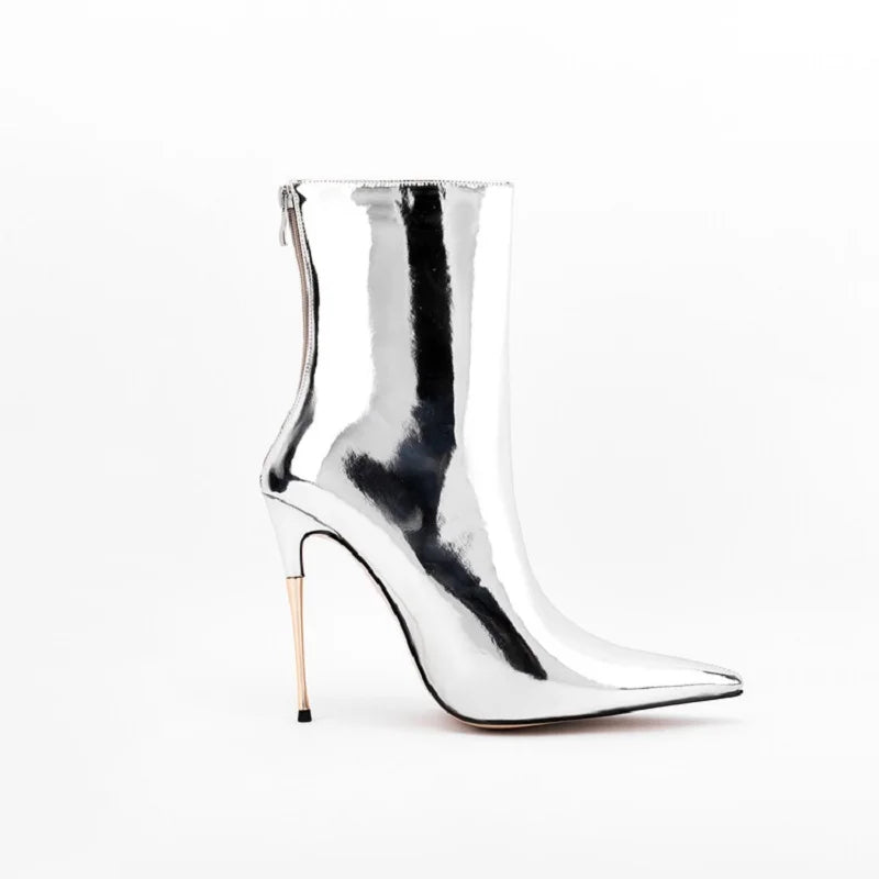 Glam Shiny Back Zipper Over The Knee Boots for Women