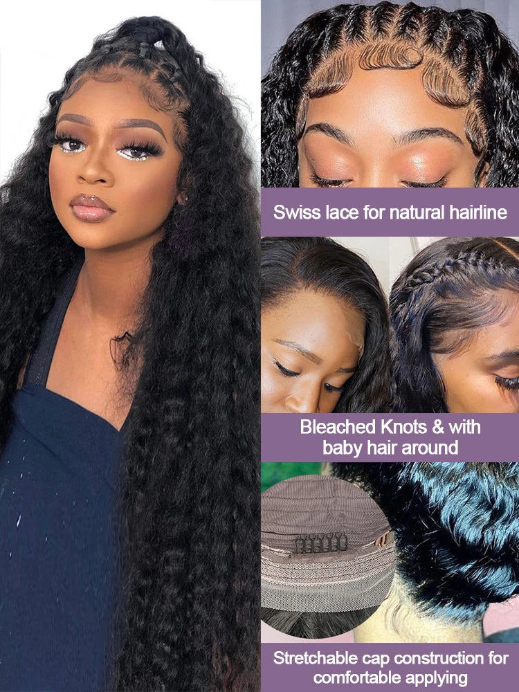 Glueless Deep Wave Water Curl Wig