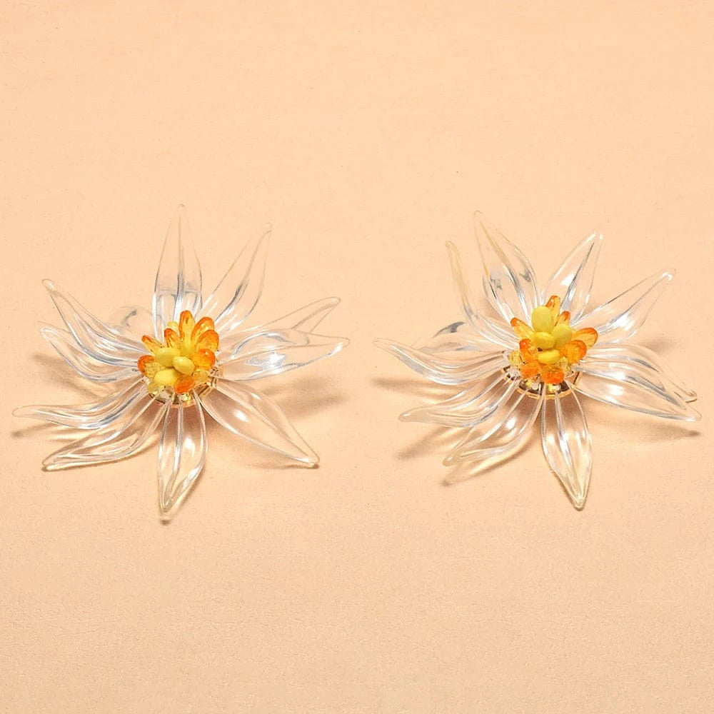 Large Flower Earrings Simple Elegant Earring Women's Jewelry Sets Wholesale Trendy Drop Earrings Accessories