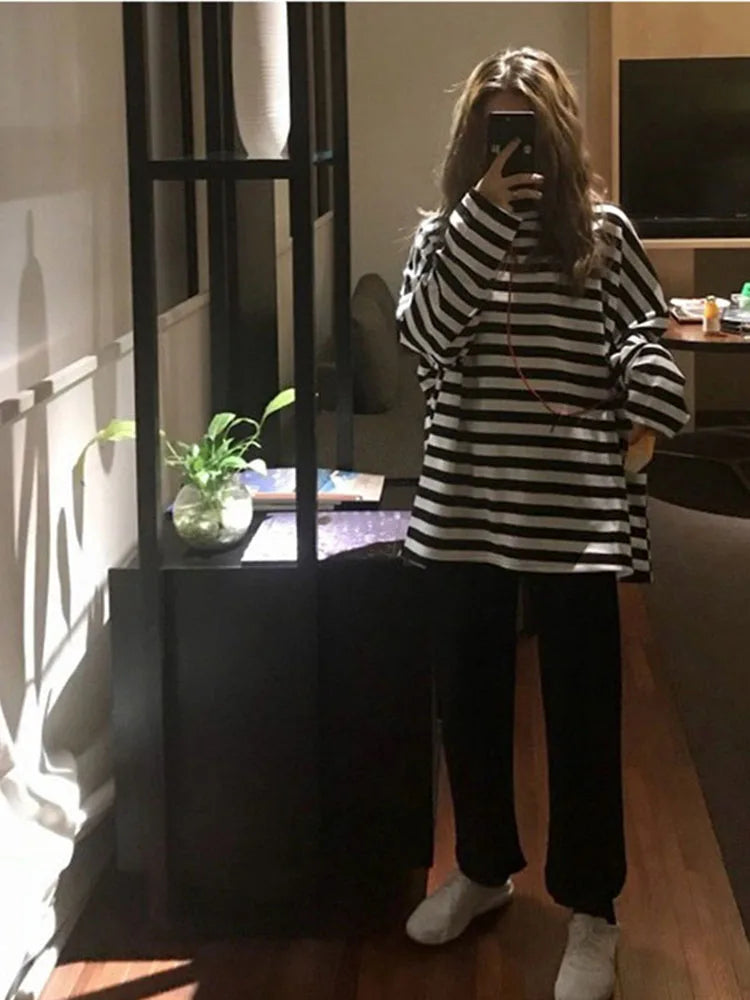 Striped Knit Long Sleeve Tee
