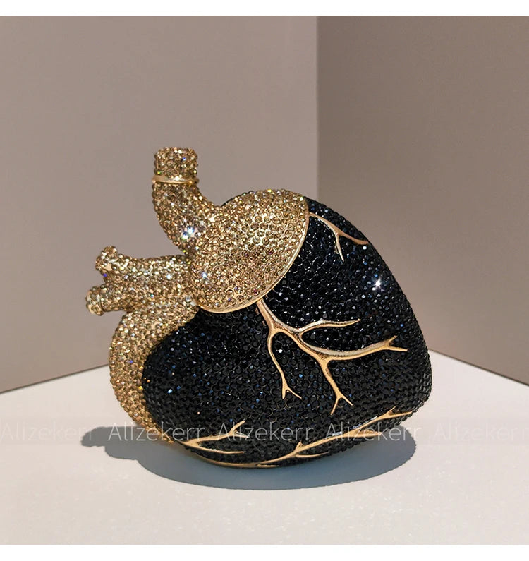 Gorgeous Rhinestone Heart Shaped Evening Bag for Women