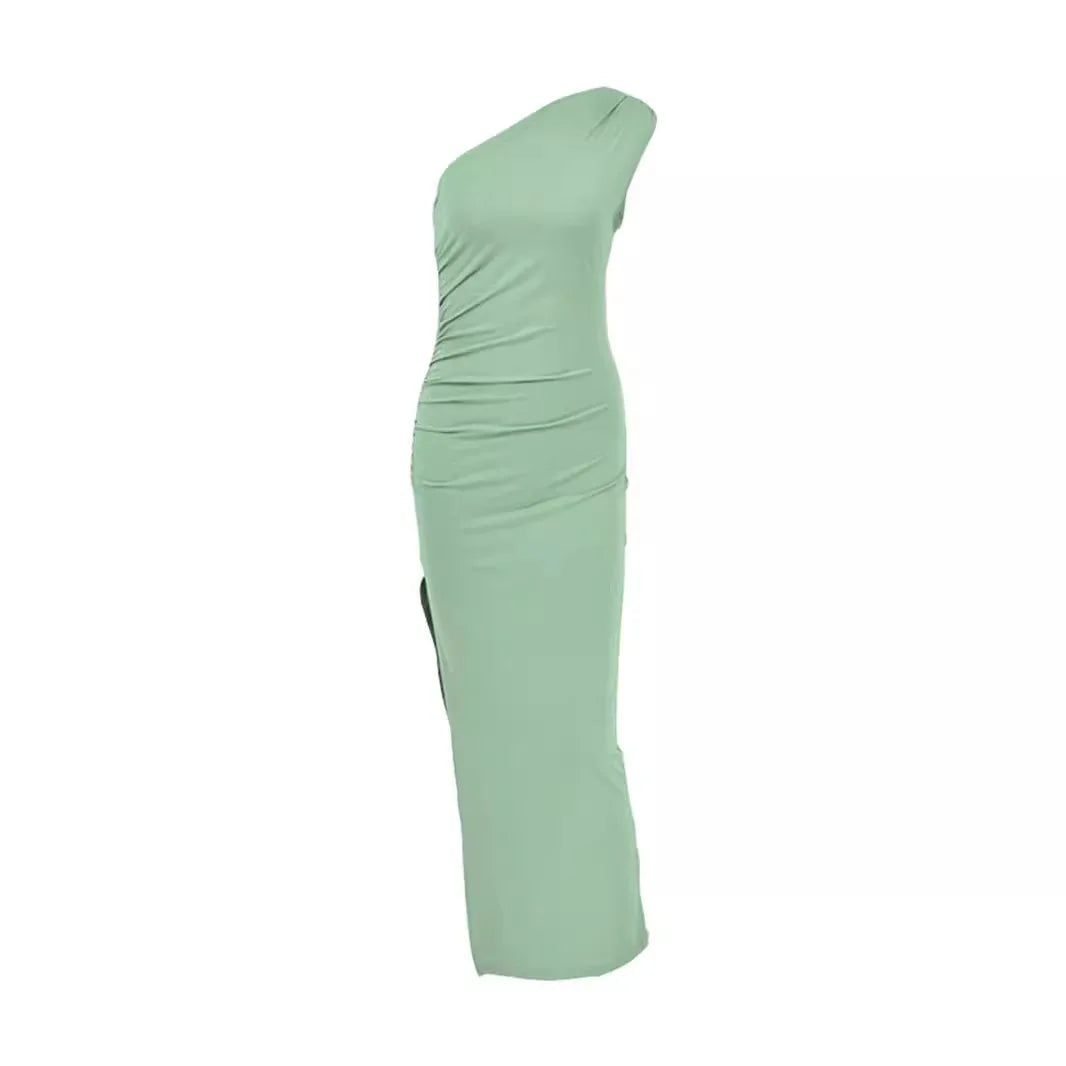 Summer Fashion Sexy Maxi Dress Women New Split Sleeveless Backless Slim Dress Fashion Off Shoulder Club Elegant Party Maxi Dres