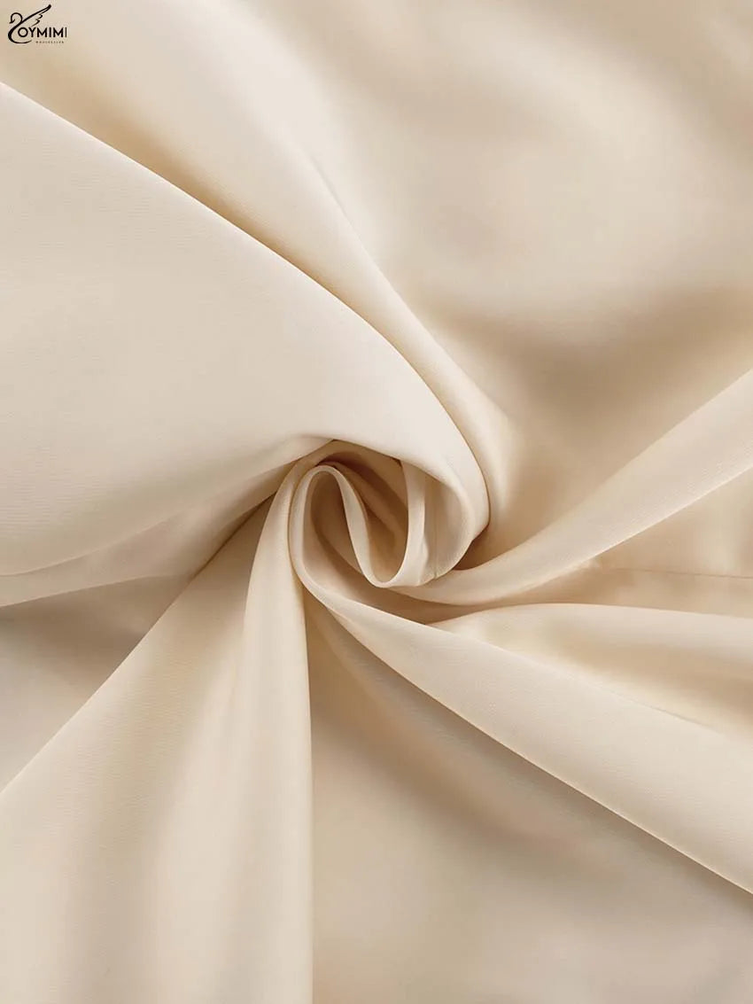 Oymimi Elegant Apricot 2 Piece Sets Women Outfit Fashion Long Sleeve Lace-Up Shirts And High Waist Straight Simple Trousers Sets