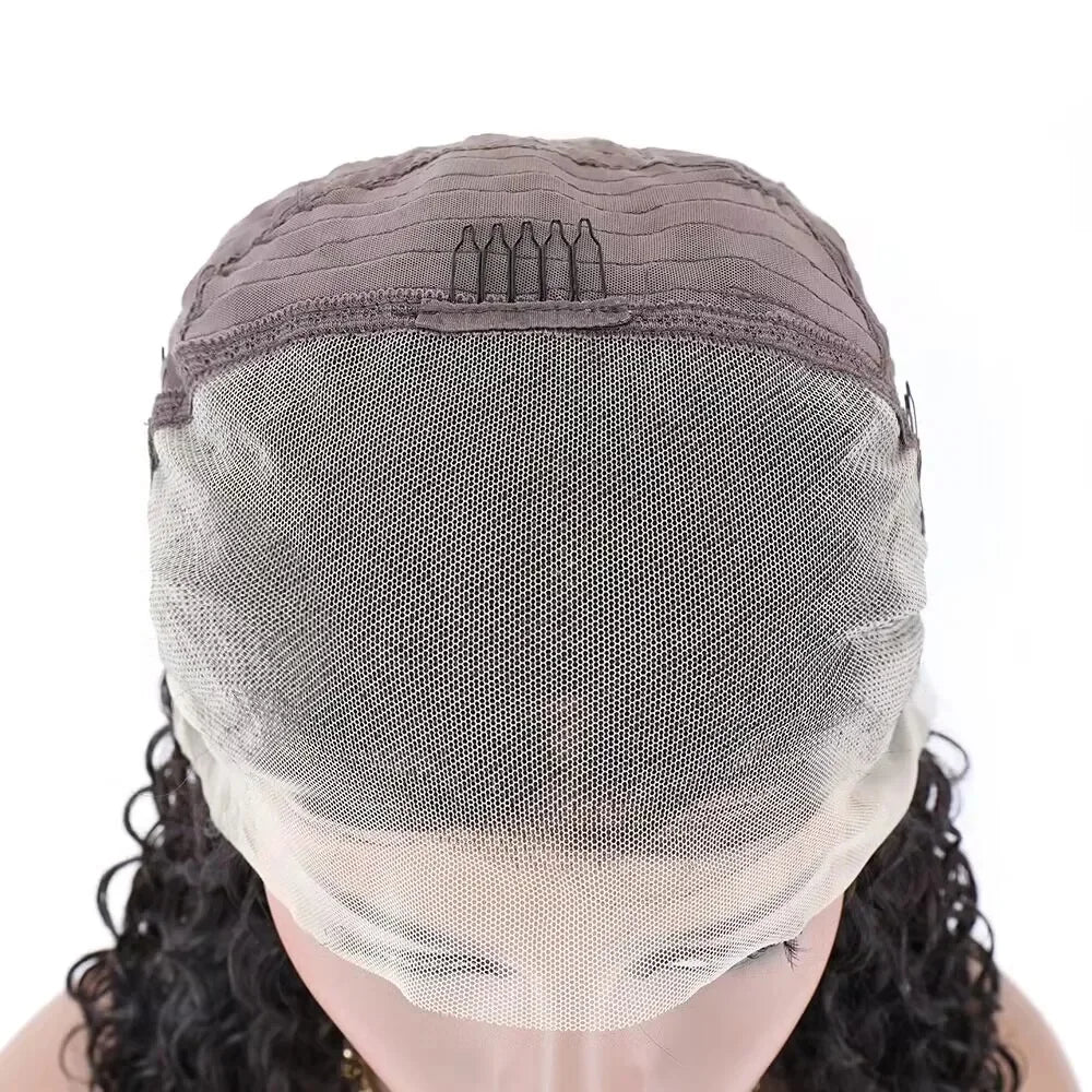 Natural Black Short Curly Pixie Lace Front Wig for Women