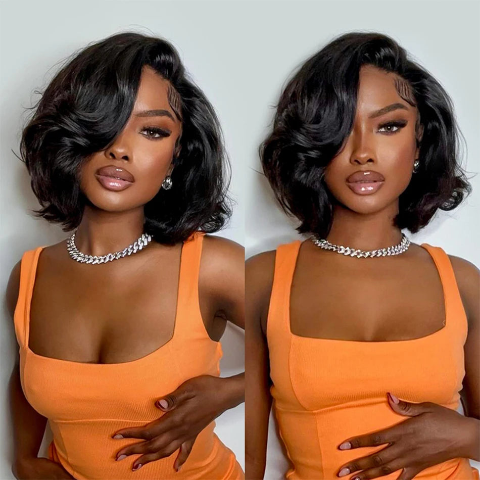 Glueless Short Human Hair Body Wave Bob Wig for Women