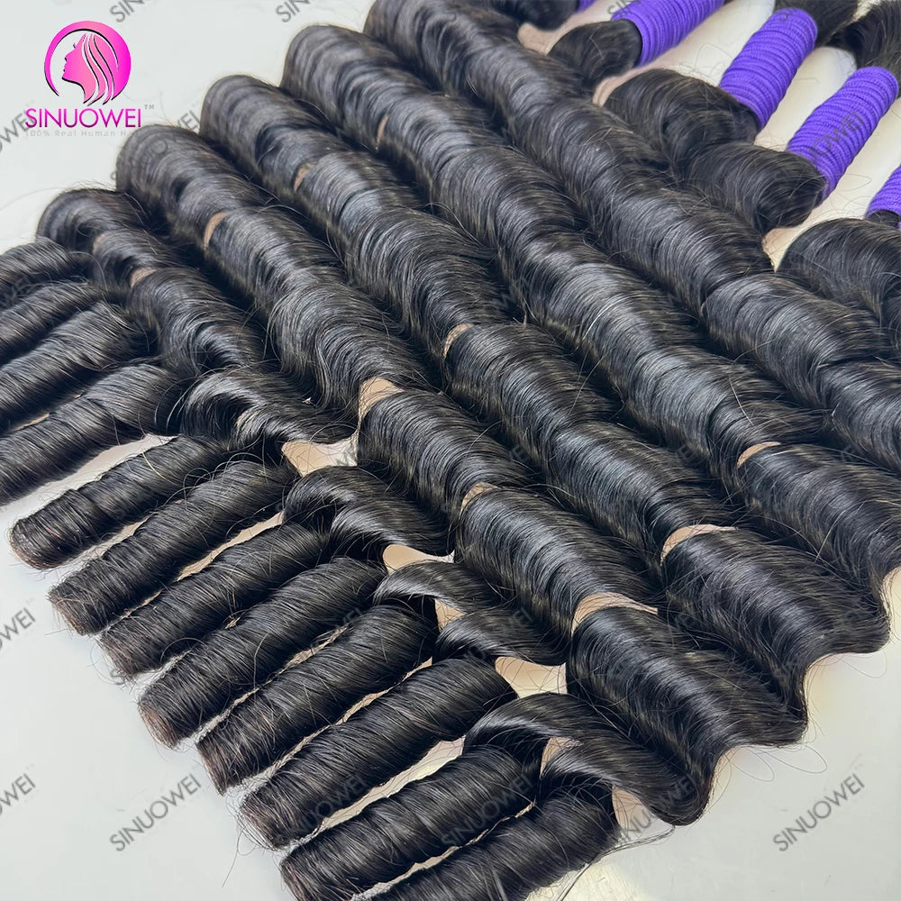 Deep Wave Human Hair Braiding Extensions for Women