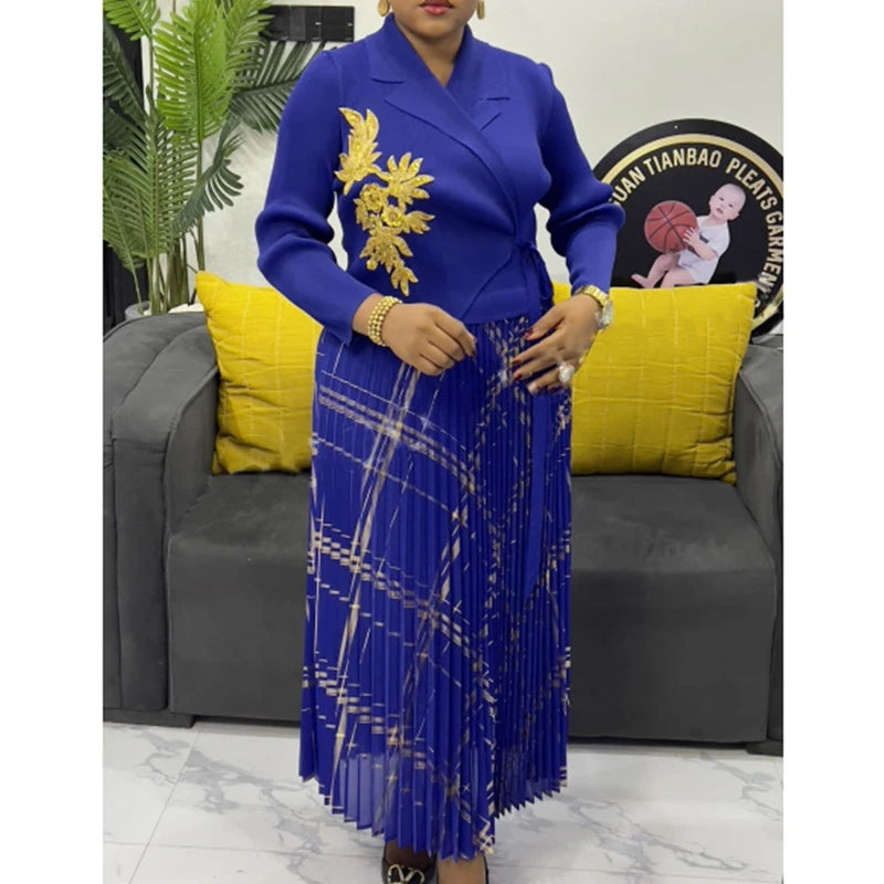 Fake 2 pieces robe africains femme fashion african traditional dresses for woman dashiki evening dress africa clothing 2025