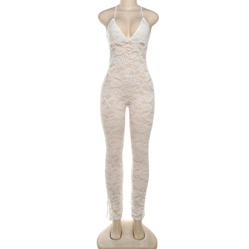 Cross Backless V-Neck Sleeveless Jumpsuit for Women