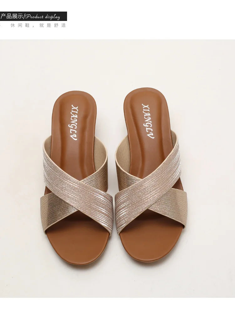 Bohemian Wedge Open Toe Sandals Lightweight Summer Casual for Women