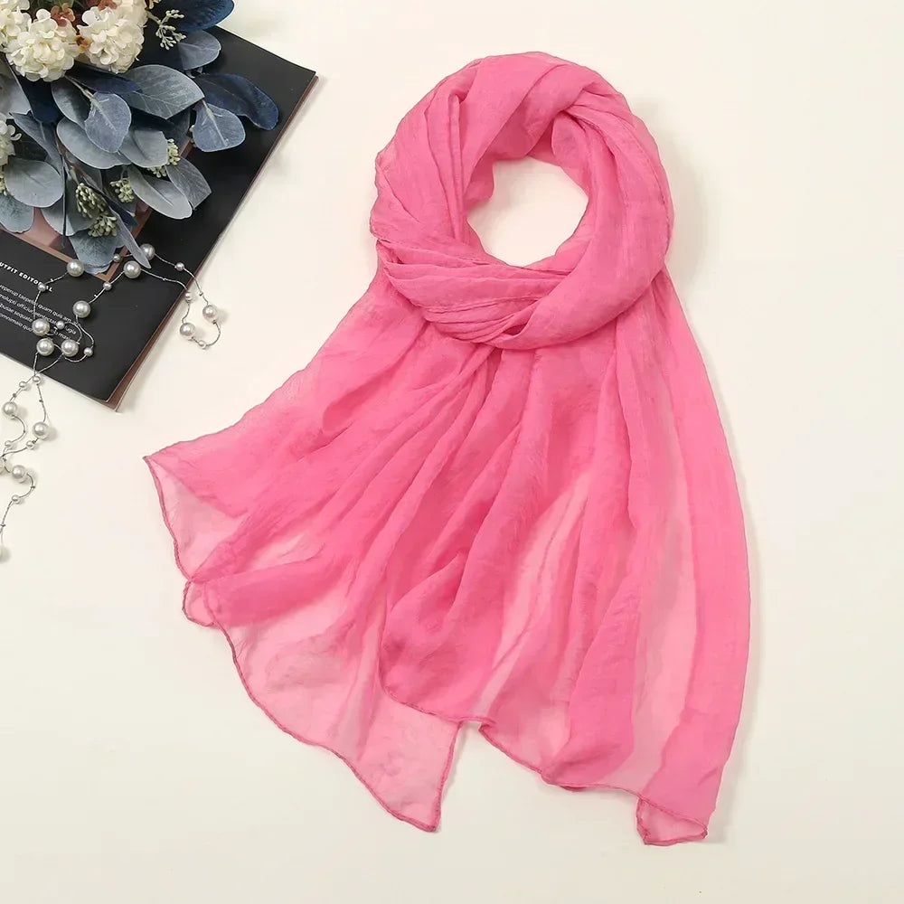 Oversized Chiffon Sun Protection Beach Wrap Scarf for Women
