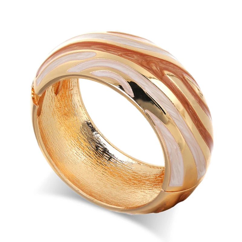 Colorful Enameled Statement Cuff Bangle Bracelet for Women