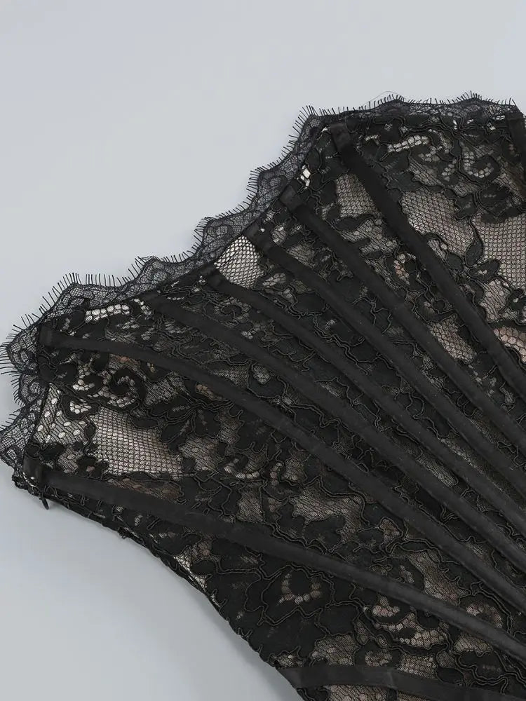 Lace Patchwork Corset Dress