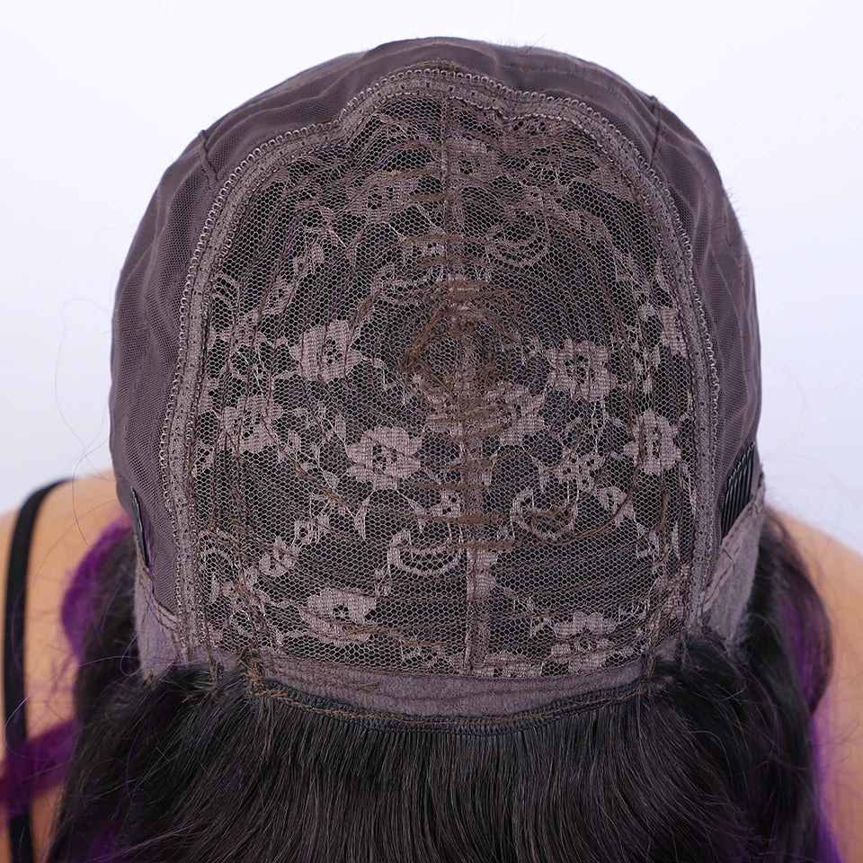 Long Body Wave Human Hair Wig With Bangs for Women