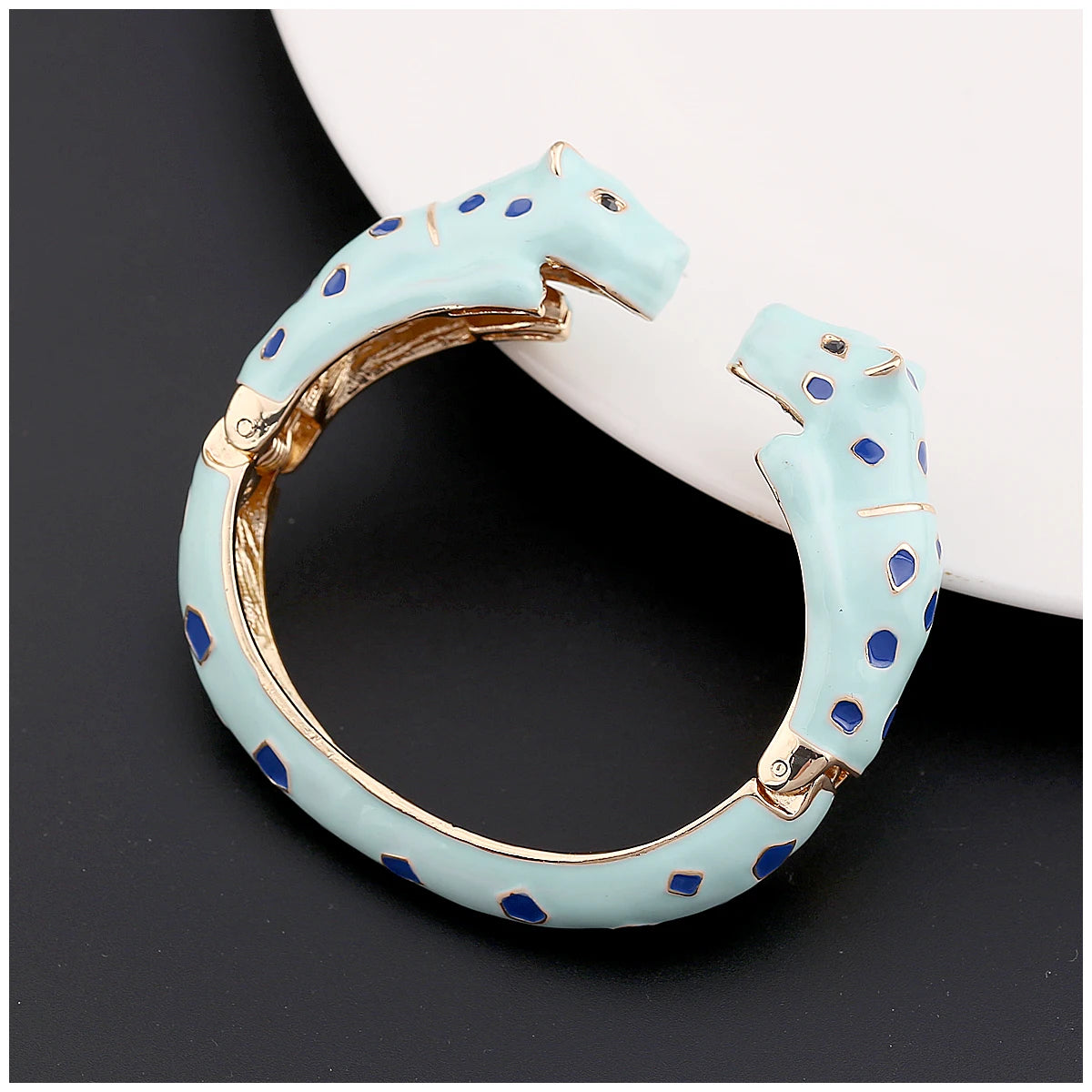 Fashion Colorful Double Leopard Cuff Bracelet for Women