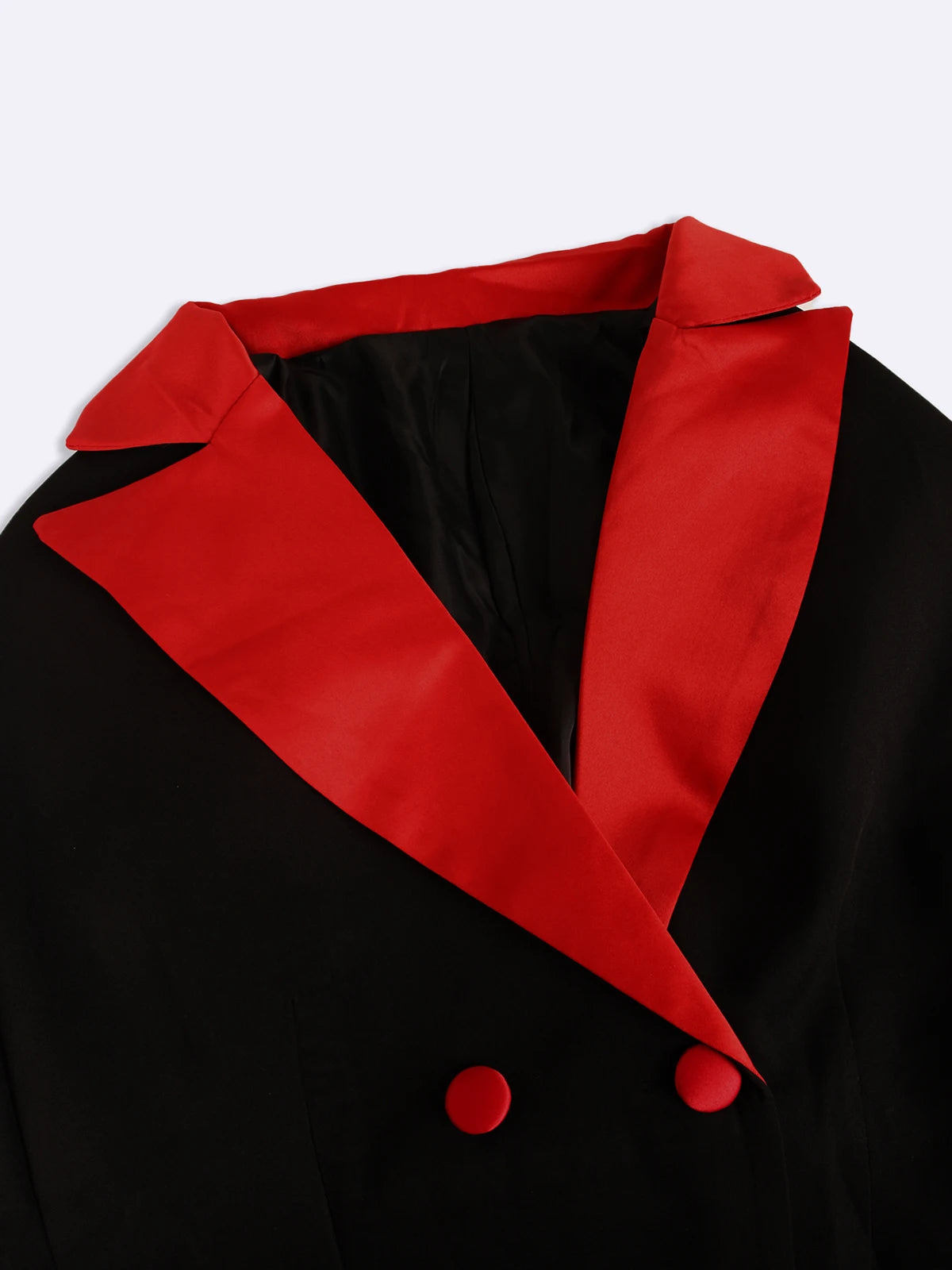 Elegant Contrast Lapel Double Breasted Suit Jacket For Women
