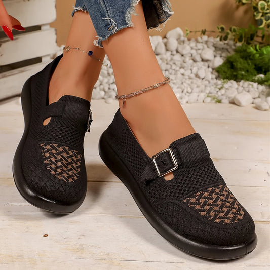 Stylish Knit Slip On Walking Shoes