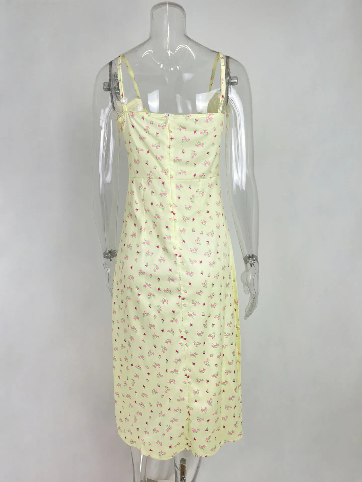 Floral Print Spaghetti Strap Dress for Women Beach Party Style