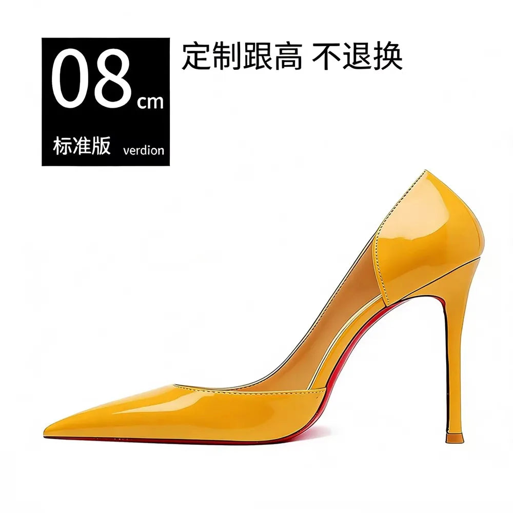 Pointed Toe Patent Leather Stiletto Heels for Women
