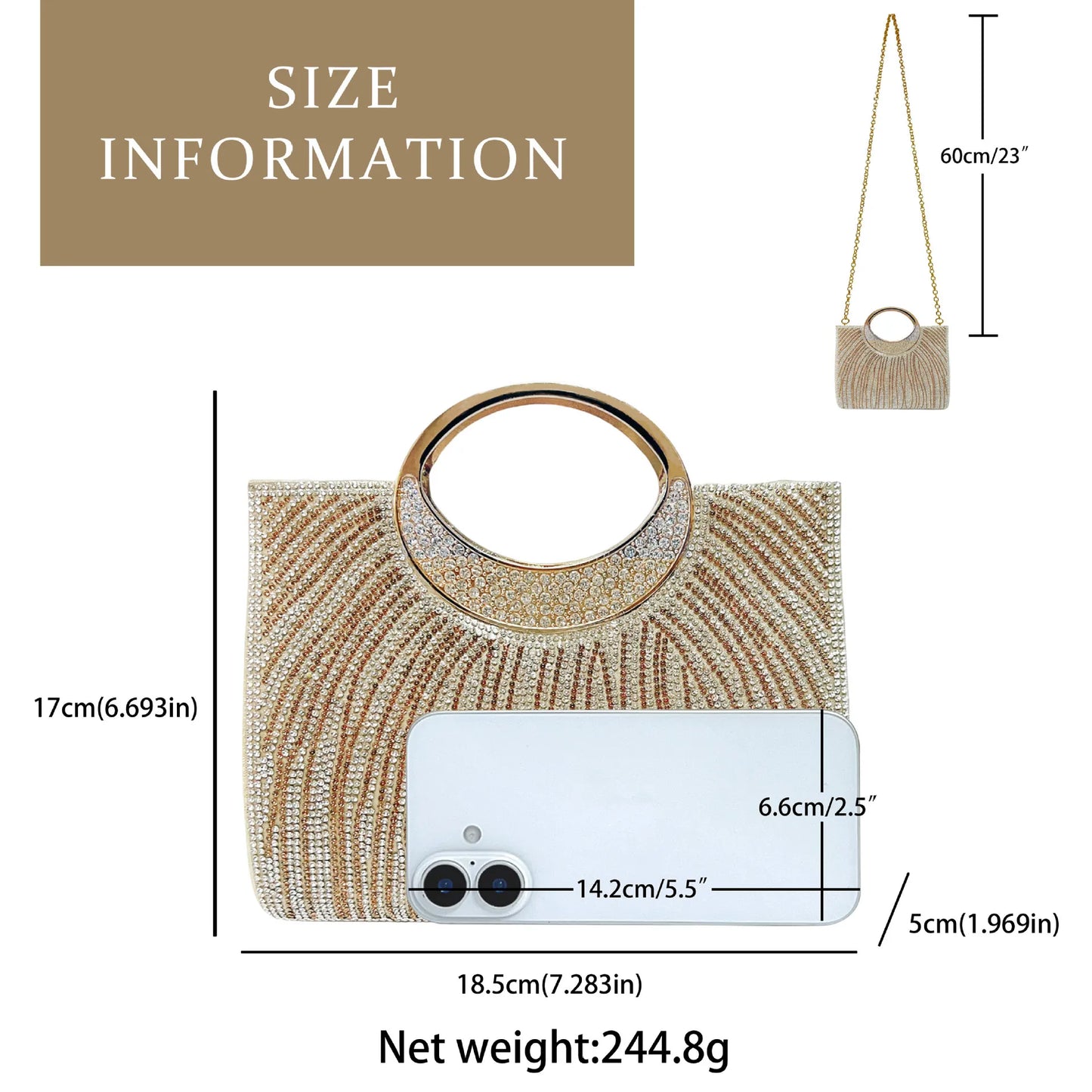 New Dinner Women's Bag Fashionable Diamond-encrusted Mini Women's Shoulder Bag Luxury Brand Shiny Banquet Party Bag for Women