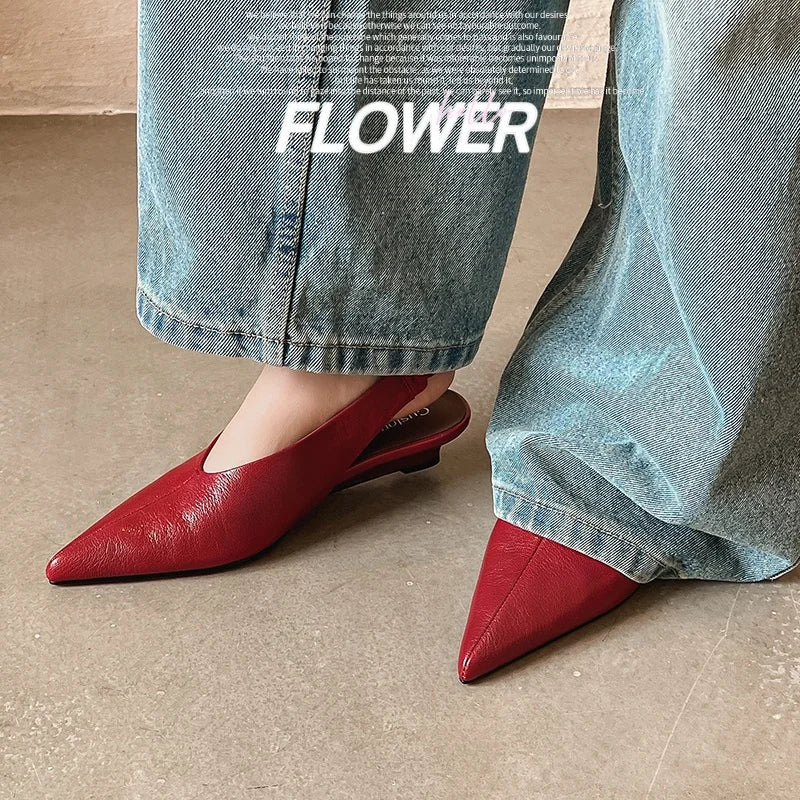 Elegant Handmade Real Leather Slingback Sandals for Women