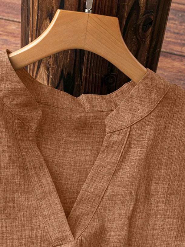 Relaxed Fit Extended Hem High Low Blouse for Women