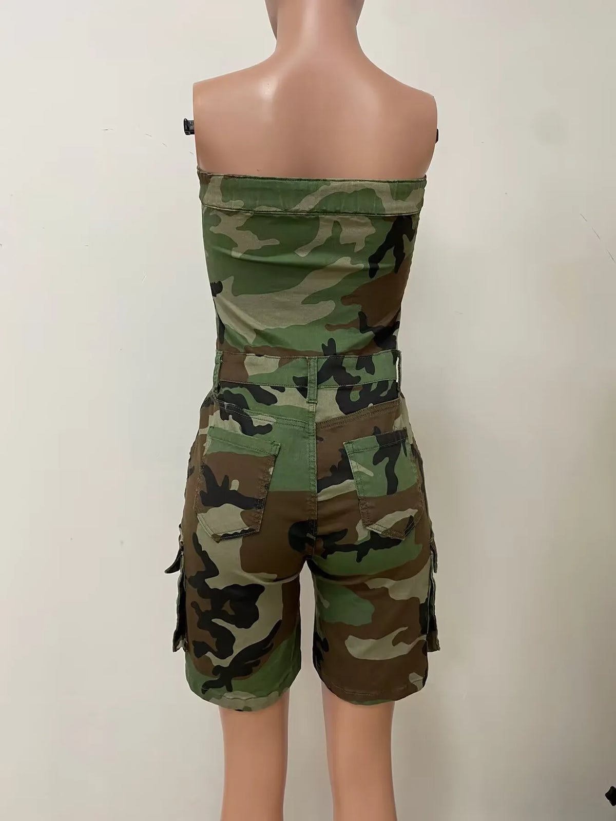 Camouflage Lace Trim Slim Fit Jumpsuit Romper for Women