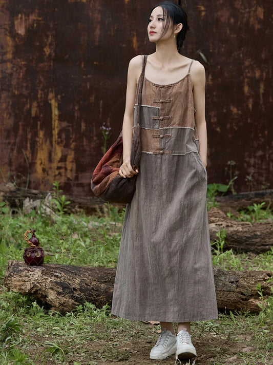 Bohemian Patchwork Midi Dress