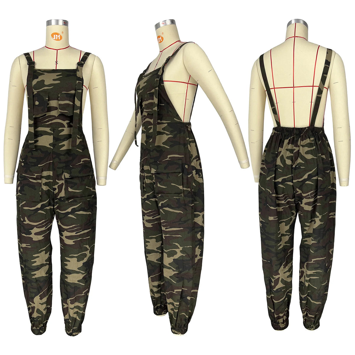 Camouflage Cargo Pocket Jumpsuit