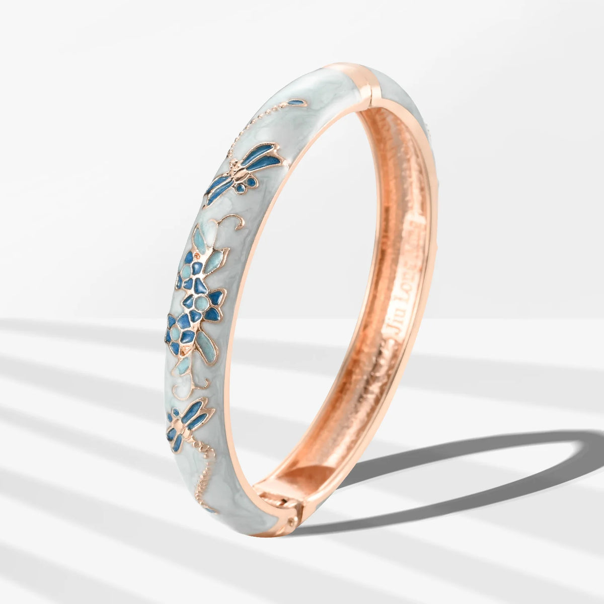 Floral Enamel Bangle Bracelet