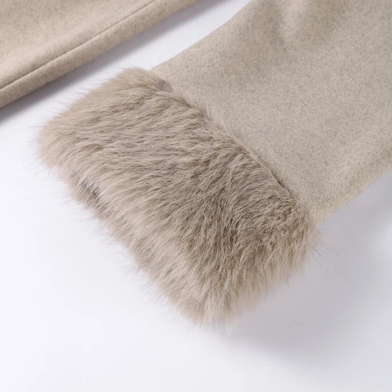 Elegant Longline Turn Down Collar Winter Coat for Women