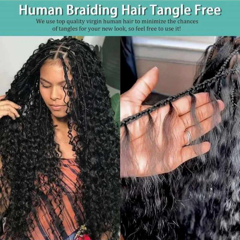 Deep Wave Human Braiding Hair Extensions for Women