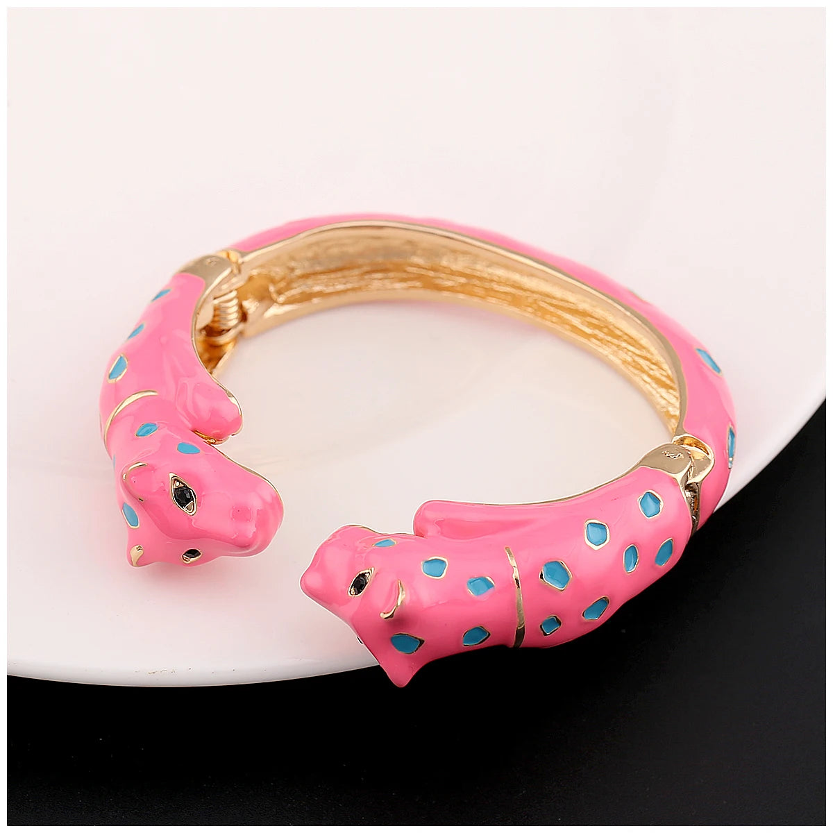 Fashion Colorful Double Leopard Cuff Bracelet for Women
