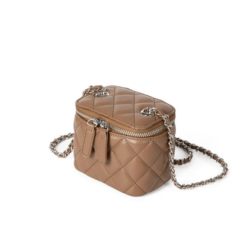 Mini Denim Crossbody Bag with Chain Strap for Women