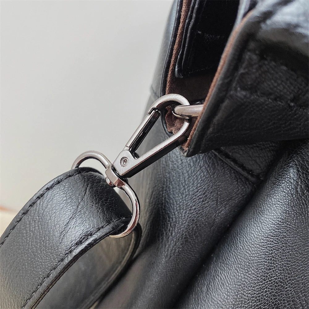 Oversized Leather Tote Bag With Dual Straps for Women