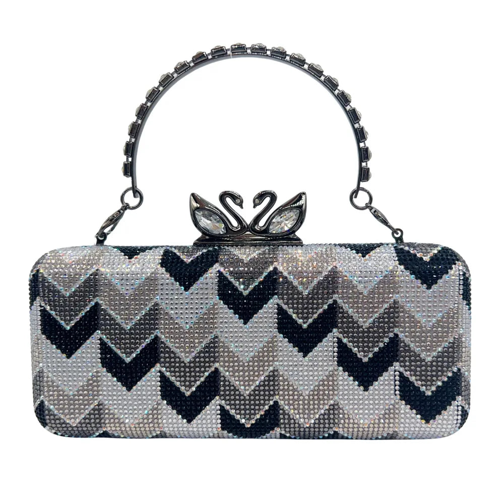 Shiny Rhinestone Clutch Handbag for Women Party Occasions