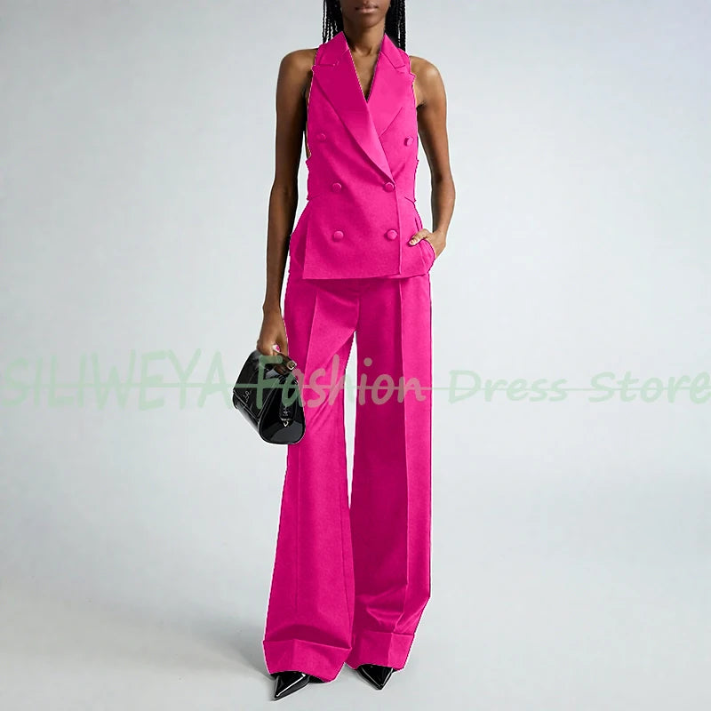 Double Breasted Vest And Pants Set