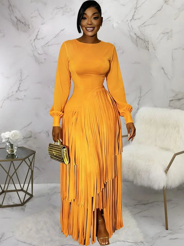 Elegant Long Sleeve African Dashiki Maxi Dress for Women