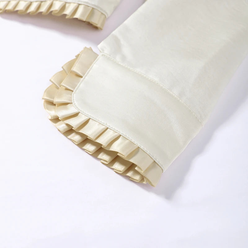 Chic Pleated Long Sleeve Button Detail Coat for Women