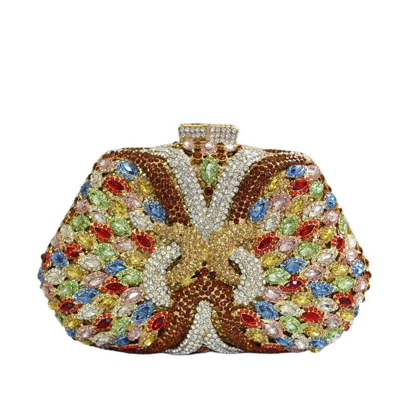 Crystal Rhinestone Sequined Evening Shoulder Bag for Women