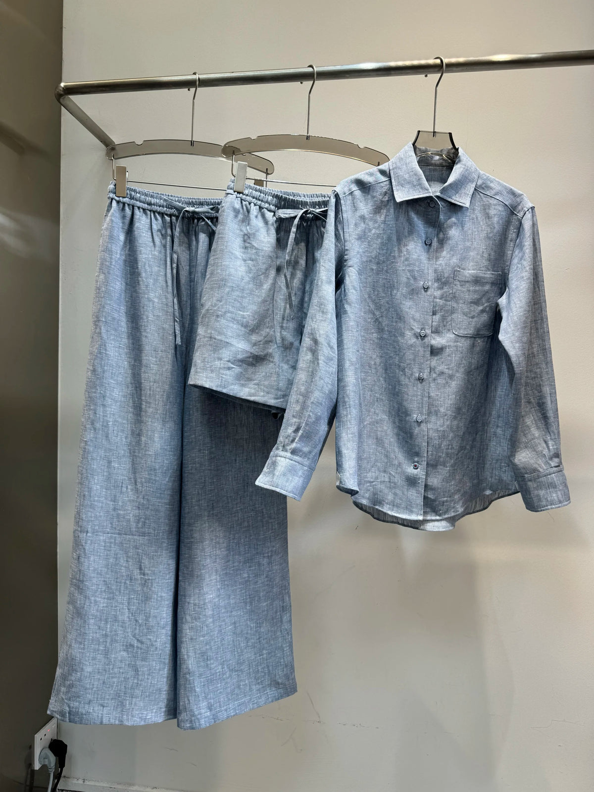 Casual Linen Long Sleeve Outfit Set For Women