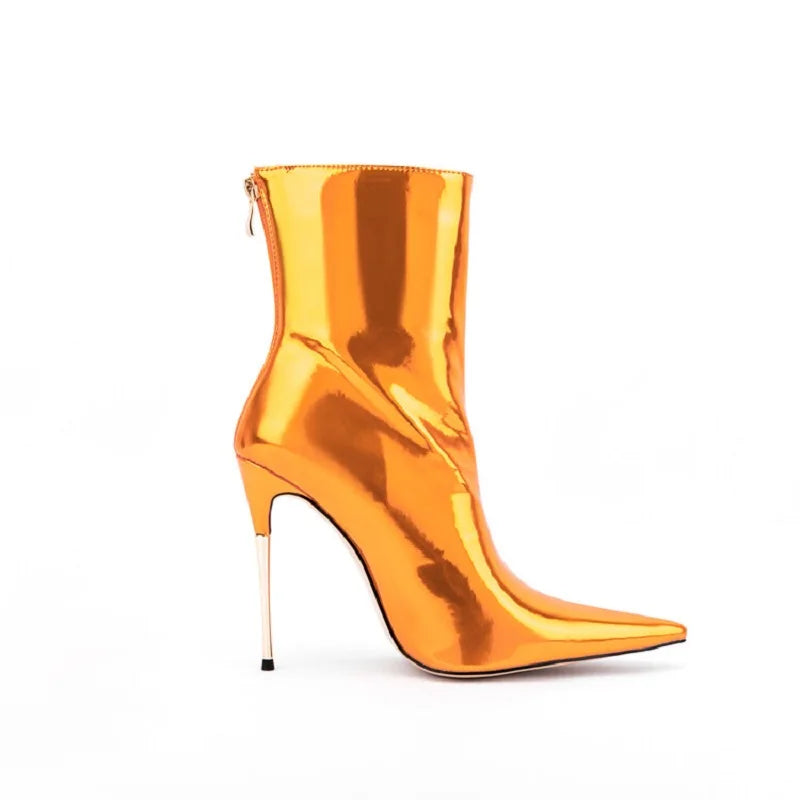 Glam Shiny Back Zipper Over The Knee Boots for Women